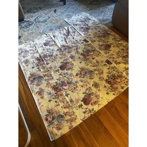 Vintage Set Of 2 Laura Ashley‎ English Country Floral Linen Fabric Scraps READ